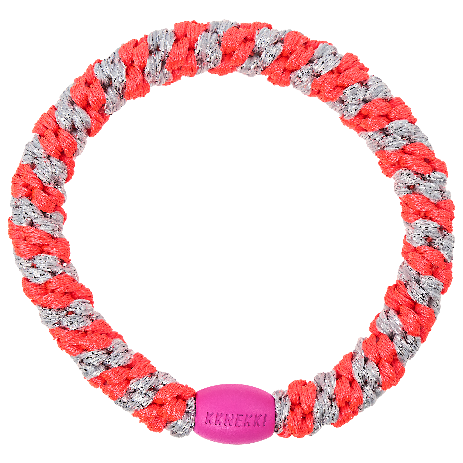 KKNEKKI Pink Neon Silver Glitter Stripe