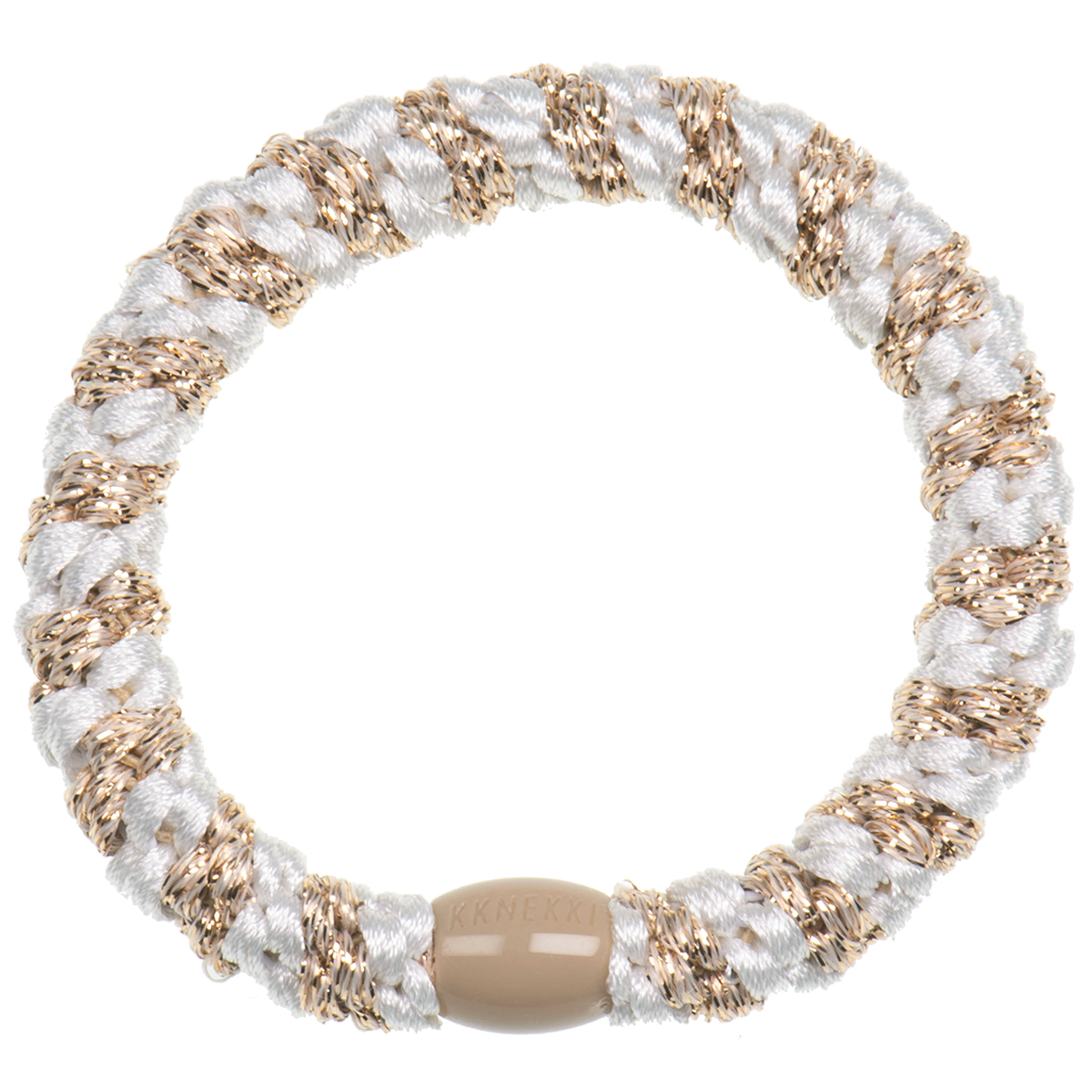 KKNEKKI White-Beige Glitter Stripe