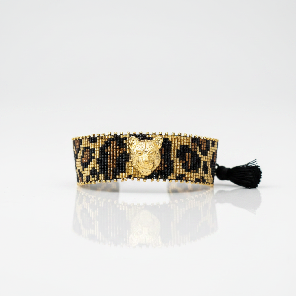 Pulsera Dorada Leopardo