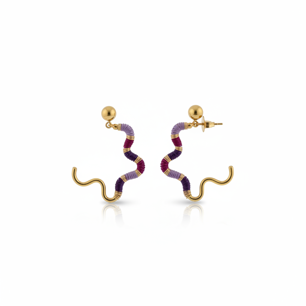 Aros ondulados morado magenta