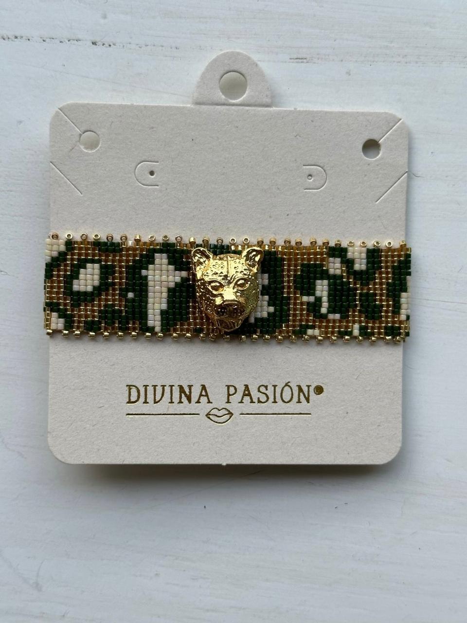 Pulsera plateada leopardo