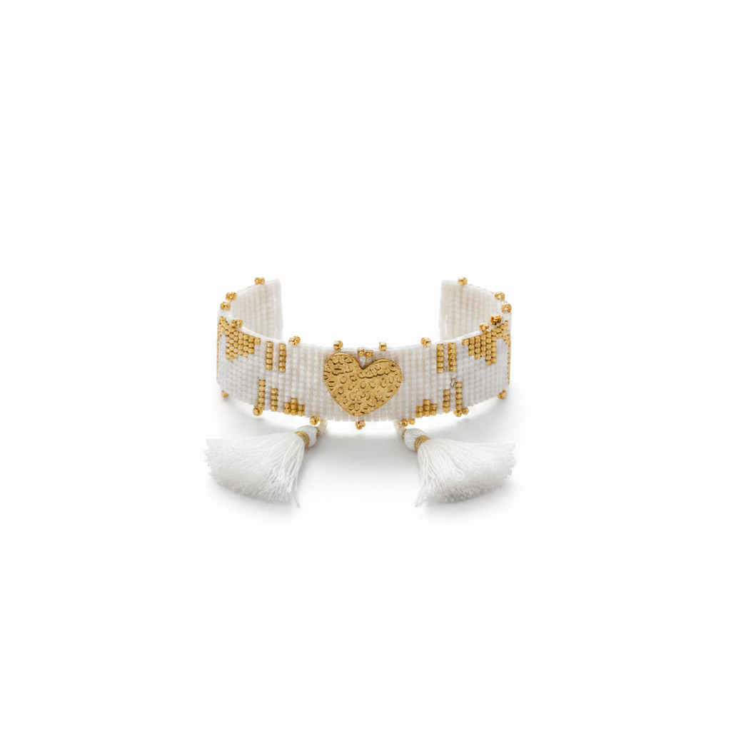 Pulsera pequeña blanca corazón
