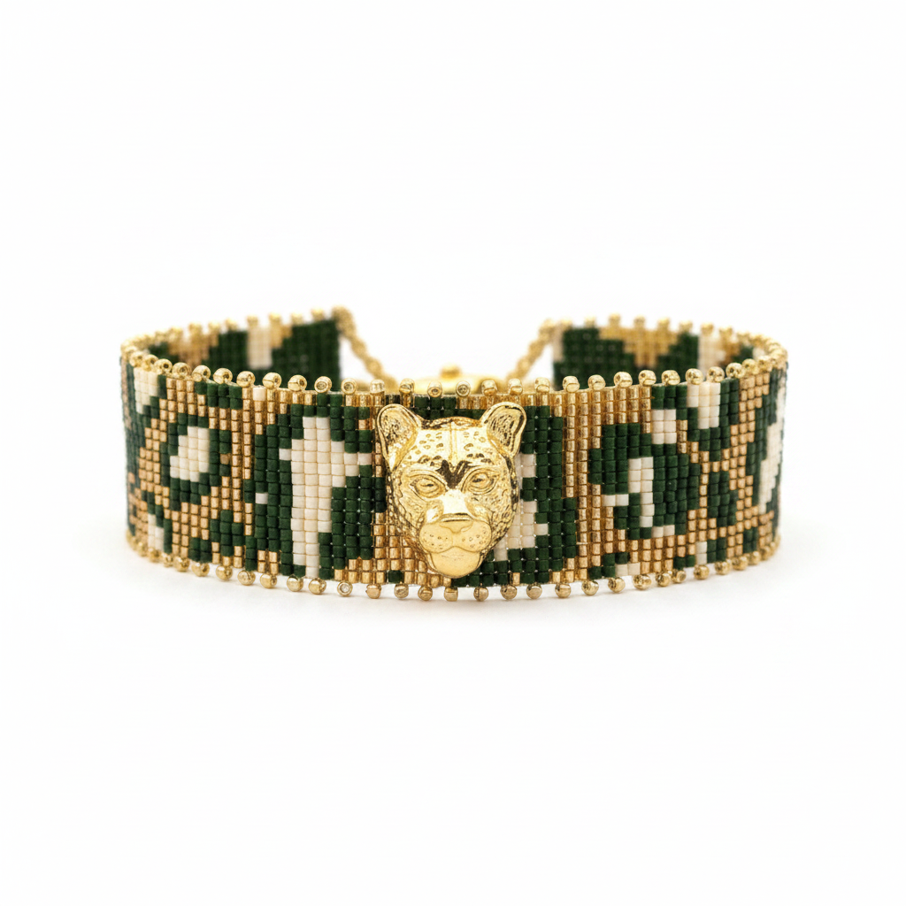 Pulsera dorada Leopardo
