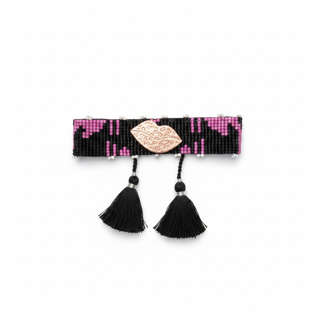 Pulsera pequeña plateada boca