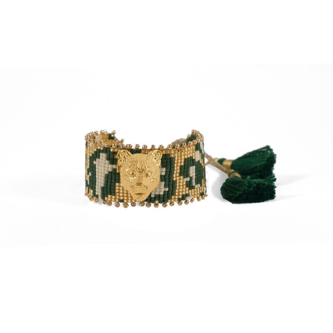 Pulsera Leopardo Animal Print Verde